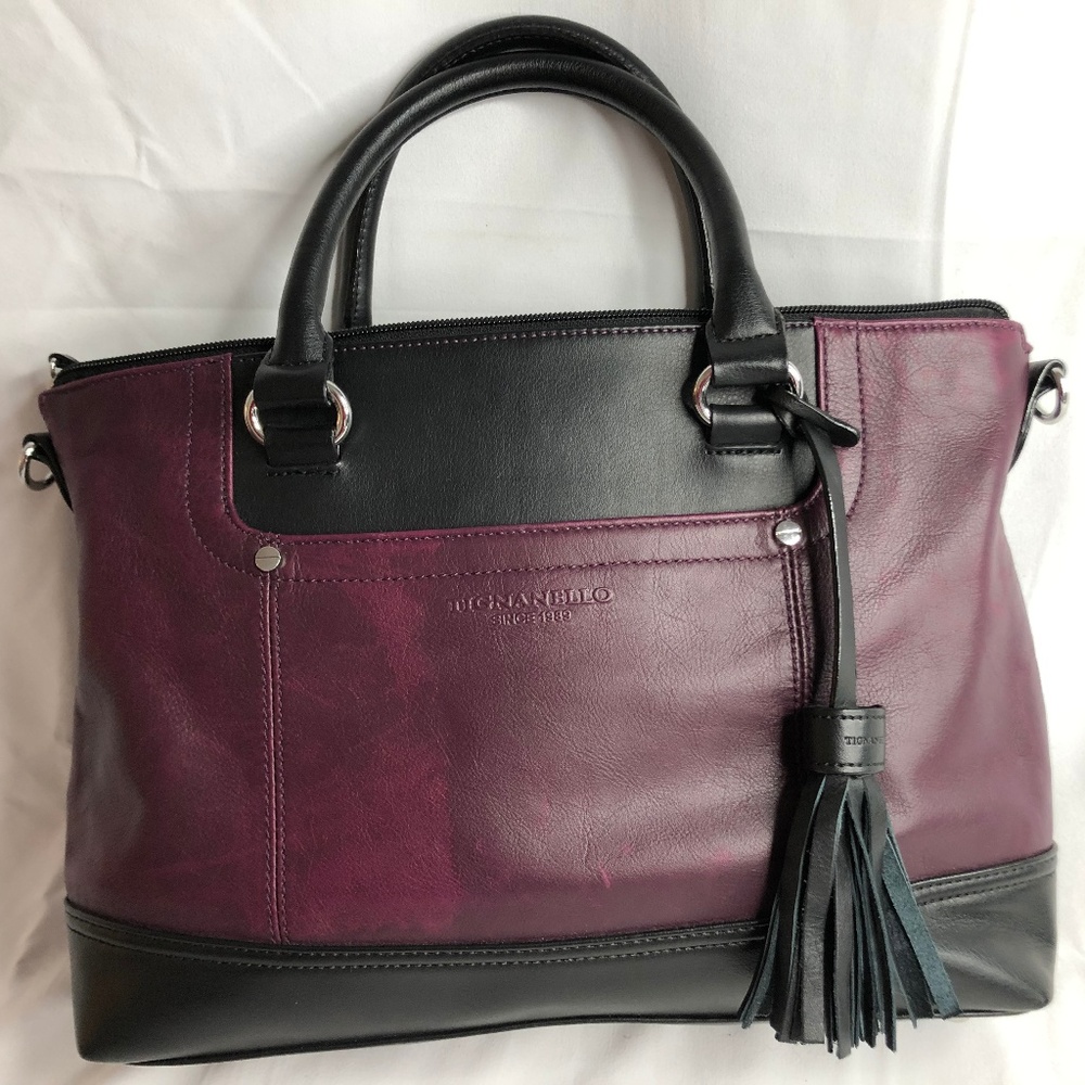 Tignanello 2-tone Burgundy Smooth Operator Satchel
